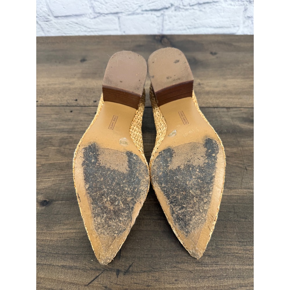Vince Camuto Raffia Woven Block Heel Pumps Coastal Chic Old Money Quiet Luxury 7 - Picture 5 of 13